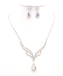 Rhinestone Necklace with Earrings NB300616 SVAB